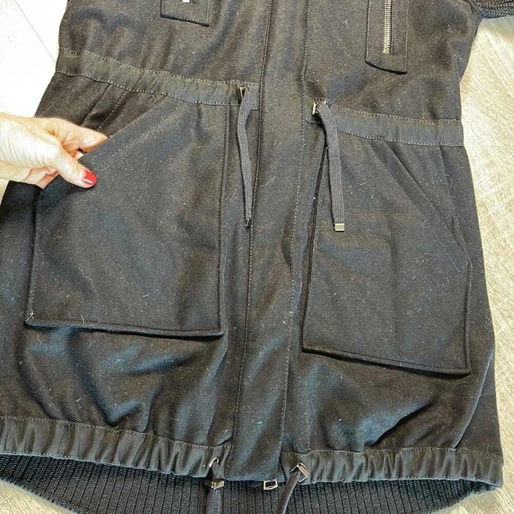 Sport Max Code Black Drawstring Sweater Jacket Wo… - image 5